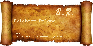 Brichter Roland névjegykártya